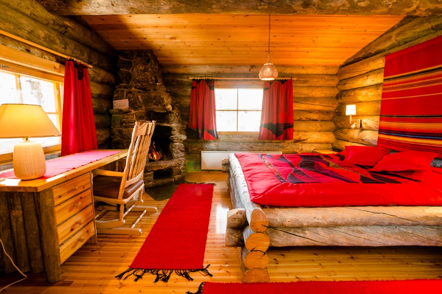 Kakslautannen comfortabele houten hut.